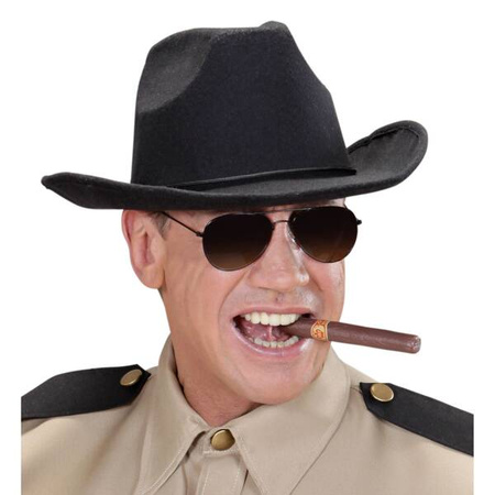 KAPELUSZ KOWBOJSKI GŁADKI CZARNY