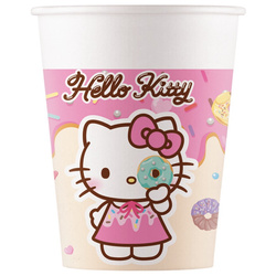 KUBECZKI PAPIEROWE HELLO KITTY I KUROMI 200 ML 8 SZT