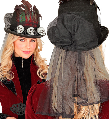 KAPELUSZ VOODOO CZASZKI HALLOWEEN 