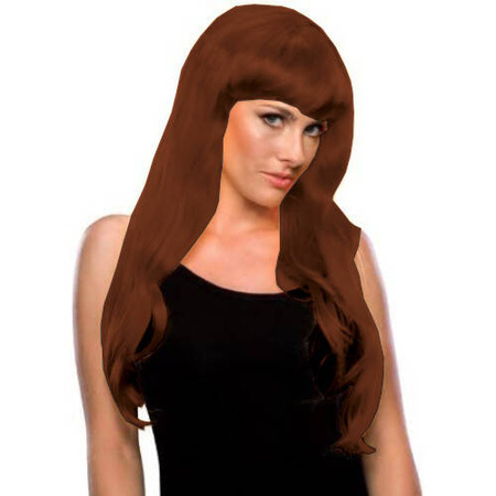 PERUKA BRĄZ Z GRZYWKĄ