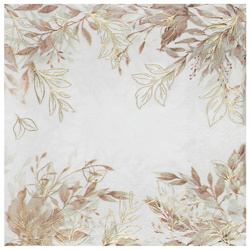 SERWETKI PAPIEROWE KOMUNIA GAŁĄZKI BEŻOWO-ZŁOTE 33 CM 20 SZT.