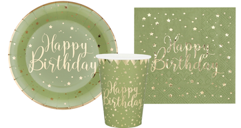 ZESTAW HAPPY BIRTHDAY OLIWKOWY TALERZYKI+KUBECZKI+SERWETKI