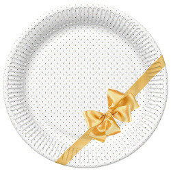 TALERZYKI PAPIEROWE W KROPKI 23 CM