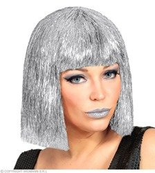 PERUKA BŁYSZCZĄCA SREBRNA