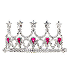 TIARA KSIĘŻNICZKI RÓŻOWE KAMIENIE
