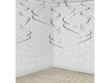 Dekoracje wiszące Świderki, srebrny (1 karton / 50 op.) (1 op. / 5 szt.)