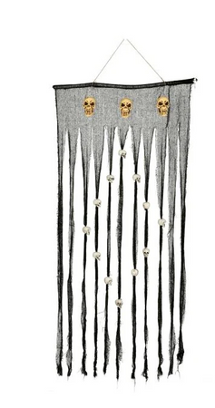 ZASŁONA HALLOWEEN CZASZKI 90CMX180CM