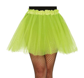 SPÓDNICZKA TUTU JASNOZIELONA Z BROKATEM TIUL 40 CM