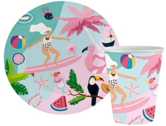 ZESTAW: TALERZYKI + KUBECZKI FLAMING