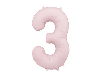 BALON FOLIOWY 3 CYFRA 86 CM JASNY RÓŻOWY