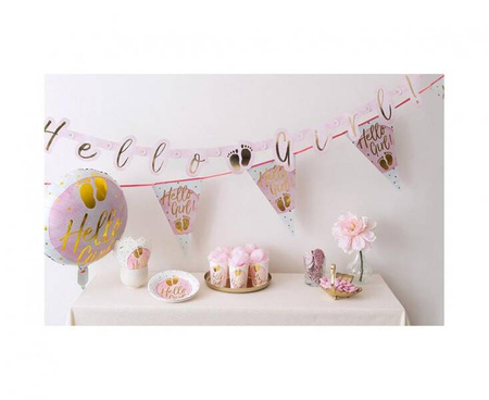 Girlanda 'Hello Girl!', 30 x 20 cm 6 m baby shower dziewczynki