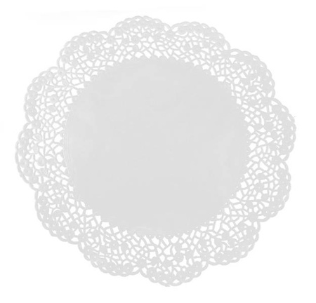 SERWETKA DEKORACYJNA BIAŁA 30X30 CM OKRĄGŁA