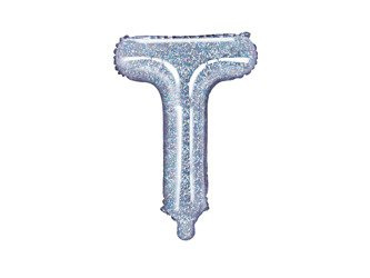 BALON FOLIOWY 35cm, LITERA T HOLOGRAFICZNY