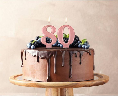 ŚWIECZKA CYFRA 8 RÓŻOWA