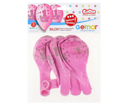 BALONY LATEKSOWE MAM JUŻ ROCZEK RÓŻOWE 5 SZT.