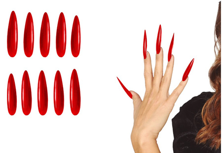 SZTUCZNE PAZNOKCIE CZERWONE 