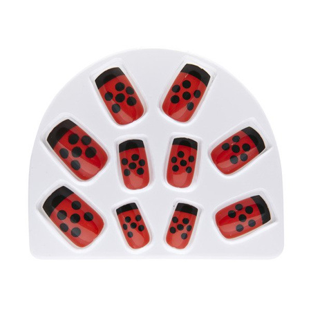 Zestaw paznokci sztuczne paznokcie biedronka biedronki 10 szt.