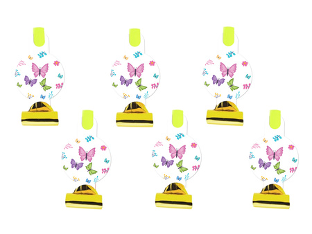 GWIZDKI TRĄBKI URODZINOWE MOTYLE 6 SZT