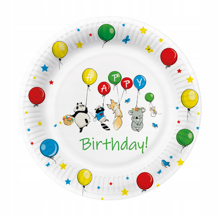 TALERZYKI PAPIEROWE BALONY 23 CM 8 SZT.