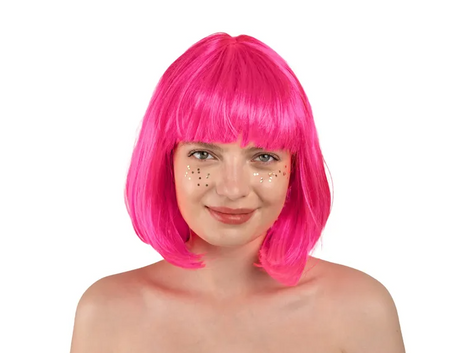 PERUKA KLEOPATRA NEONOWY RÓŻ