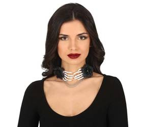NASZYJNIK CHOKER DŁONIE SZKIELETORA
