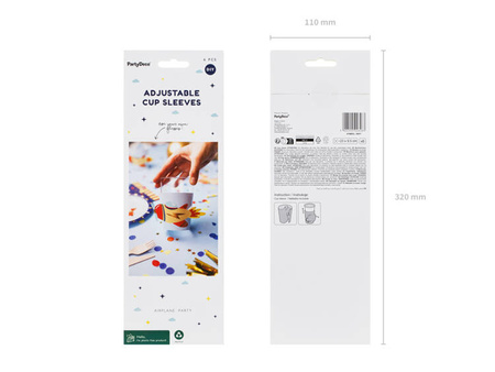 NAKŁADKI NA KUBKI SAMOLOT MIX 6 SZT.