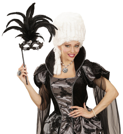 MASKA Z PIÓRAMI CZARNA