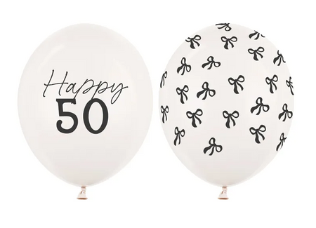 BALONY LATEKSOWE HAPPY 50 KOKARDKI 50 SZT 30 CM