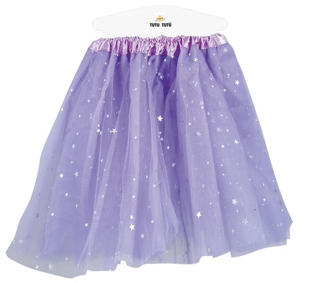 SPÓDNICZKA TUTU FIOLETOWA GWIAZDKI 30 CM