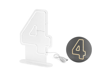 NEON LED CYFRA 4 BIAŁY 50 CM