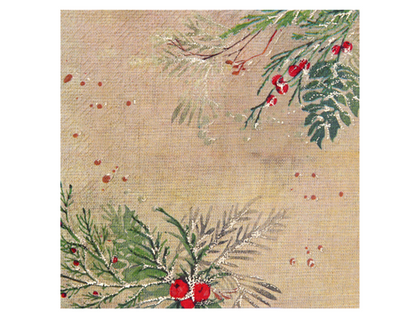 SERWETKI PAPIEROWE ŚWIĄTECZNE JARZĘBINA 33 CM 10 SZT