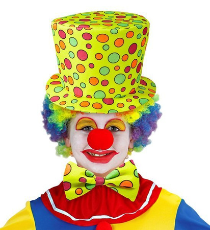 CYLINDER + MUCHA KLAUNA DLA DZIECKA ŻÓŁTY