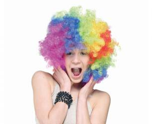 PERUKA AFRO TĘCZOWE KLAUN