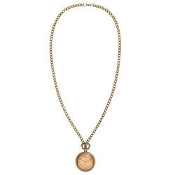 NASZYJNIK ZŁOTY Z ZEGAREM STEAMPUNK KAPELUSZNIK