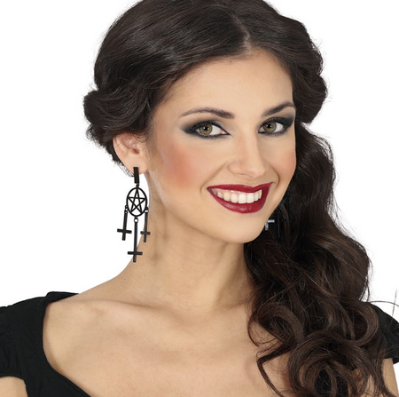 KOLCZYKI SATANISTYCZNE 8 CM