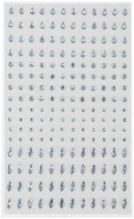 BŁYSZCZĄCE KLEJNOTY NA TWARZ SREBRNE