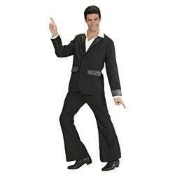 STRÓJ GARNITUR MĘSKI CZARNY DISCO LATA 80