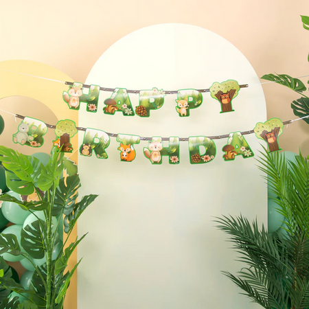 BANER HAPPY BIRTHDAY LEŚNI PRZYJACIELE 210X16 CM