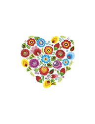 SERWETKI PAPIEROWE FOLK KWIATY SERCE 33 CM 20 SZT URODZINY