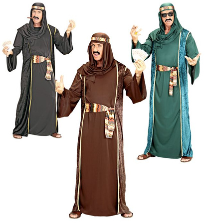 Pk 3 "ARAB SHEIK" 3 colors ass. (robe, over-robe, belt, turban)