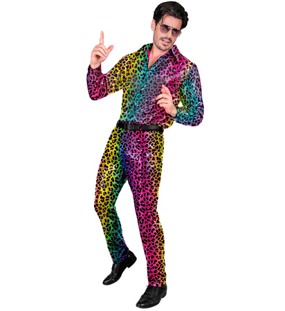 SPODNIE MĘSKIE CEKINOWE KOLOROWA PANTERKA