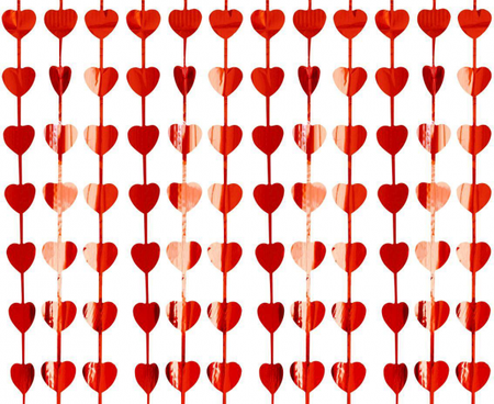 KURTYNA SERCA METALICZNA CZERWONA 100 X 200 CM