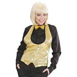 KAMIZELKA CEKINOWA DAMSKA ZŁOTA DISCO