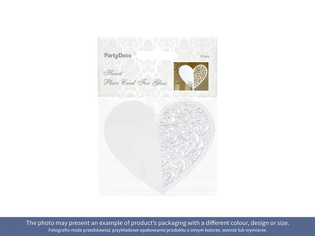 Wizytówki na kieliszki okrągłe, biały, 7,5cm (1 karton / 50 op.) (1 op. / 10 szt.)