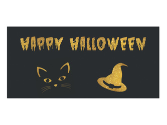 PLAKAT CZAROWNICA I KOT 70 X 33 CM HALLOWEEN