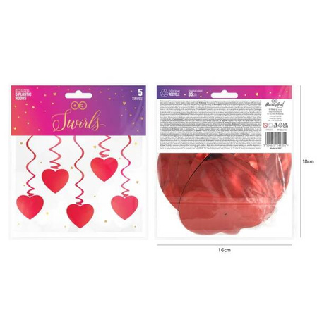 ŚWIDERKI SERCE CZERWONE 5 SZT.