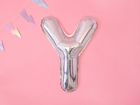 BALON FOLIOWY 35cm, LITERA Y HOLOGRAFICZNY