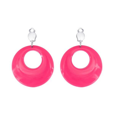 KOLCZYKI KLIPSY RÓŻOWE DISCO