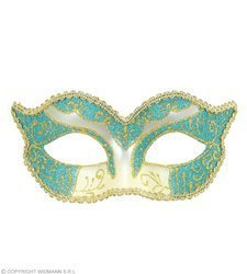 MASKA WENECKA NIEBIESKO-ZŁOTA