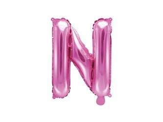 BALON FOLIOWY 35cm, LITERA N RÓŻOWA